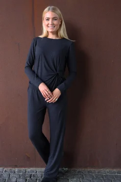 Clearance Liberte Alma-Ls-Twist-Tshirt 22148 Black Black Simili