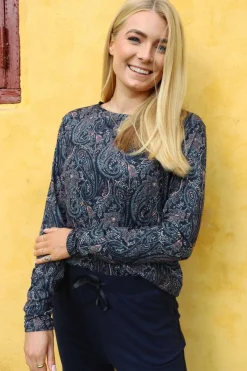 Sale Liberte Alma-Ls-U-Tshirt 22146 Night Sky Paisley