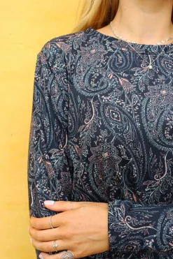 Sale Liberte Alma-Ls-U-Tshirt 22146 Night Sky Paisley