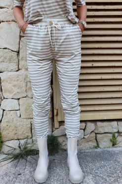 Hot Liberte Alma-Pants 9500 Sand Ivory Stripe