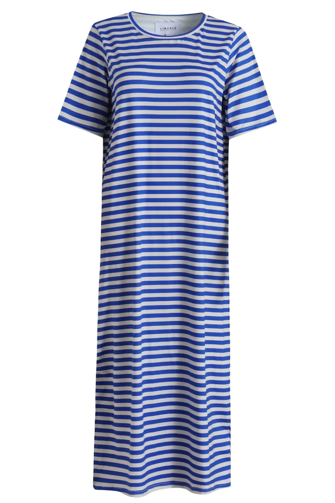 Online Liberte Alma-Tshirt-Dress 9562 Stripe Ivory Cobolt