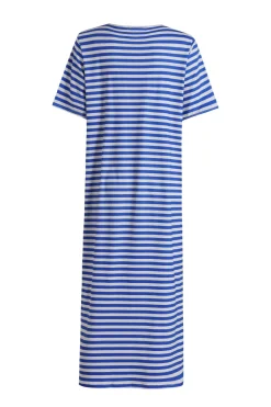 Online Liberte Alma-Tshirt-Dress 9562 Stripe Ivory Cobolt