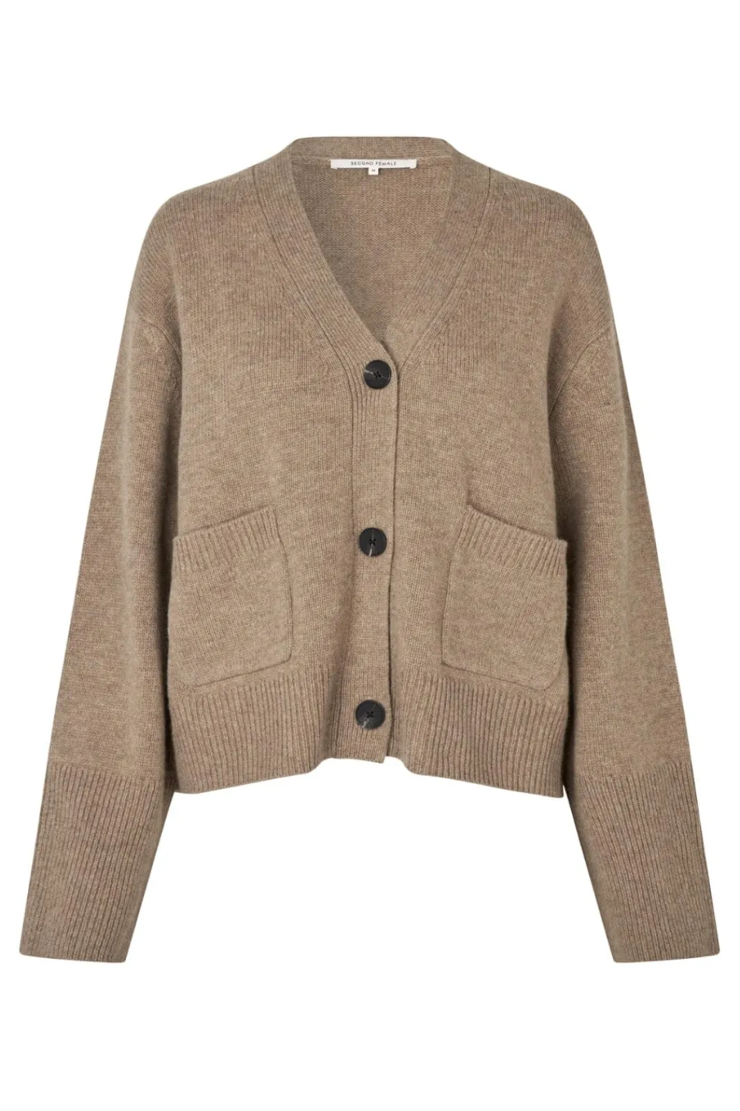 Online Second Female Alpha Knit Cardigan 59473 6007 Camel melange