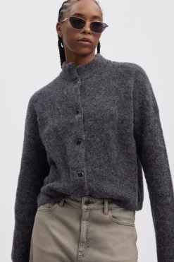 Discount Gestuz Alphagz Short Cardigan 106286 Charcoal Melange
