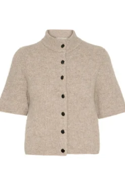 Clearance Gestuz Alphagz Ss Short Cardigan 1512141 Warm Sand Melange