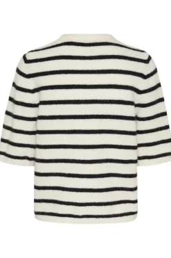 Discount Gestuz Alphagz Ss Tee Striped 106145 Ivory Black Striped