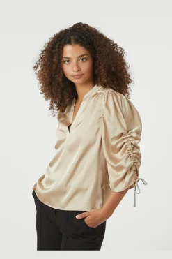 Sale Neo Noir Alvira Drapy Satin Blouse 166542 720