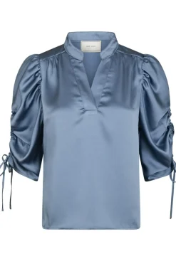 Sale Neo Noir Alvira Drapy Satin Blouse 166542 142