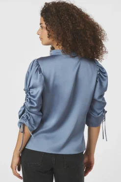 Sale Neo Noir Alvira Drapy Satin Blouse 166542 142