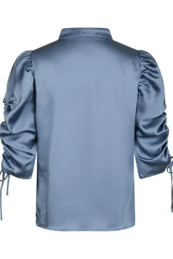 Sale Neo Noir Alvira Drapy Satin Blouse 166542 142