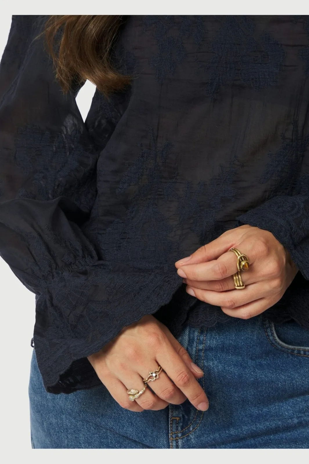 New Neo Noir Amara Big Embroidery Blouse 163032 141