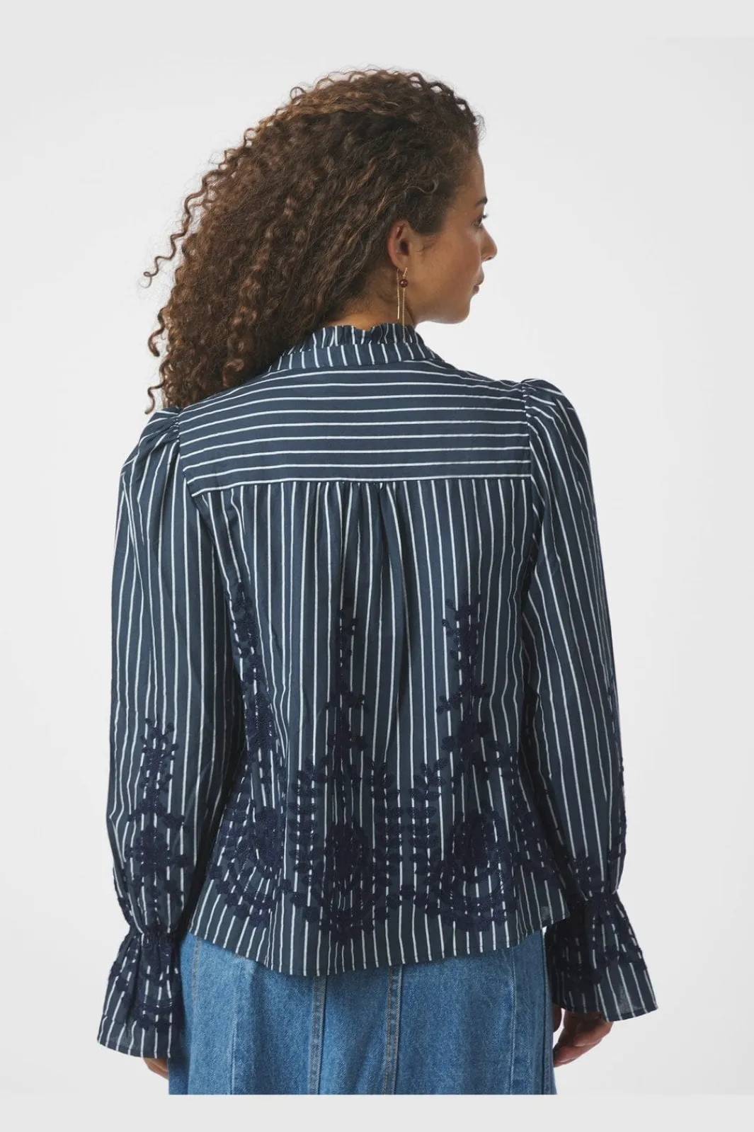 Discount Neo Noir Amara Stripe Emb Blouse 163363 141