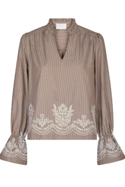 Neo Noir Amara Striped Emb Blouse 166705 543