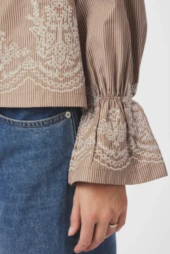 Neo Noir Amara Striped Emb Blouse 166705 543
