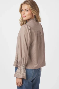 Neo Noir Amara Striped Emb Blouse 166705 543