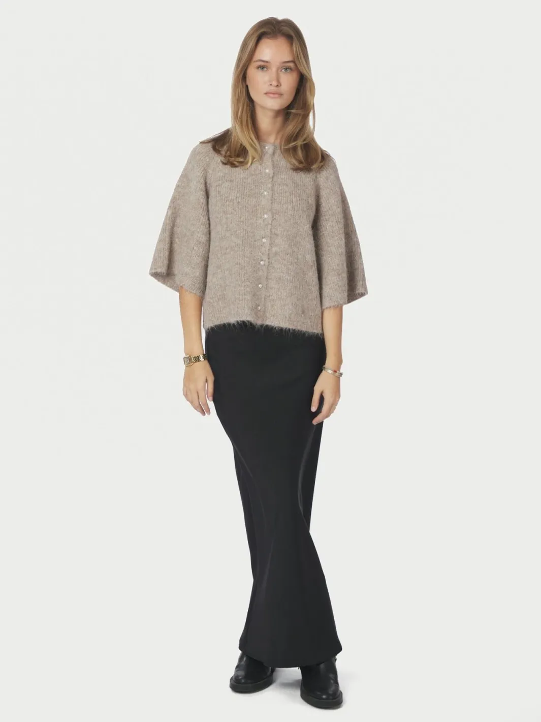 New Neo Noir Amaya Fluffy Knit Cardigan 167529 976