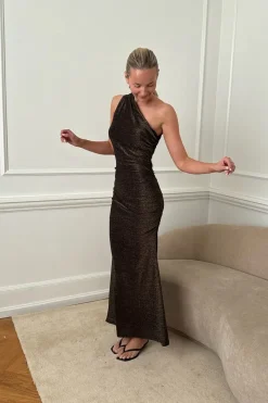 Clearance BYIC Andreaic Midi Dress A23969 Gold Glitter