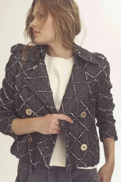 Clearance Gossia Angeliego Jacket G2717 Black/Offwhite