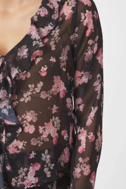 Outlet Neo Noir Anika Marigold Print Blouse 165527 702