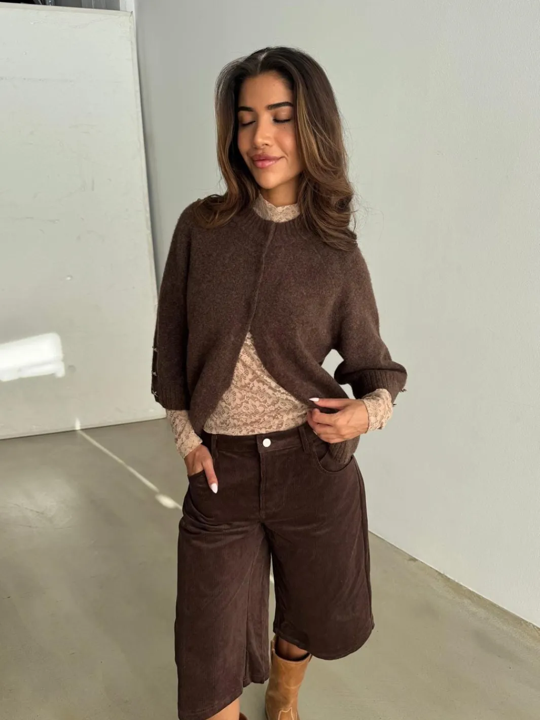 Outlet Continue Anna Knit 15070 Brown