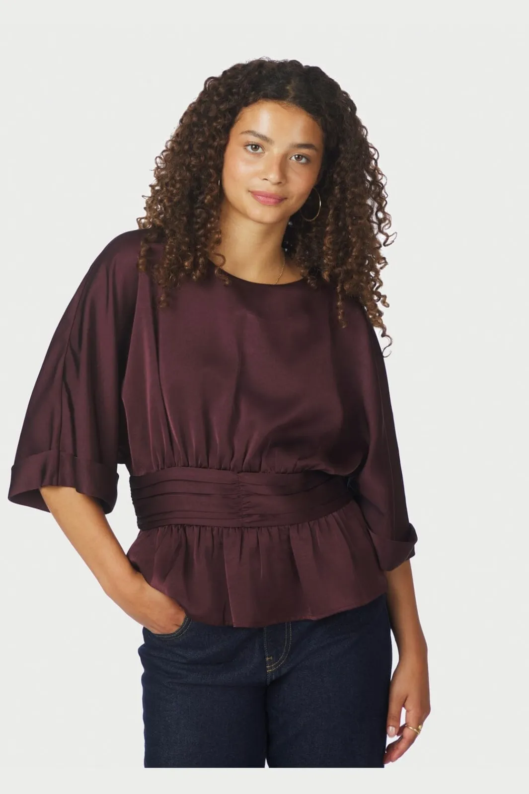 Sale Neo Noir Annegret Heavy Sateen Blouse 166830 174