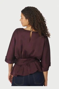 Sale Neo Noir Annegret Heavy Sateen Blouse 166830 174