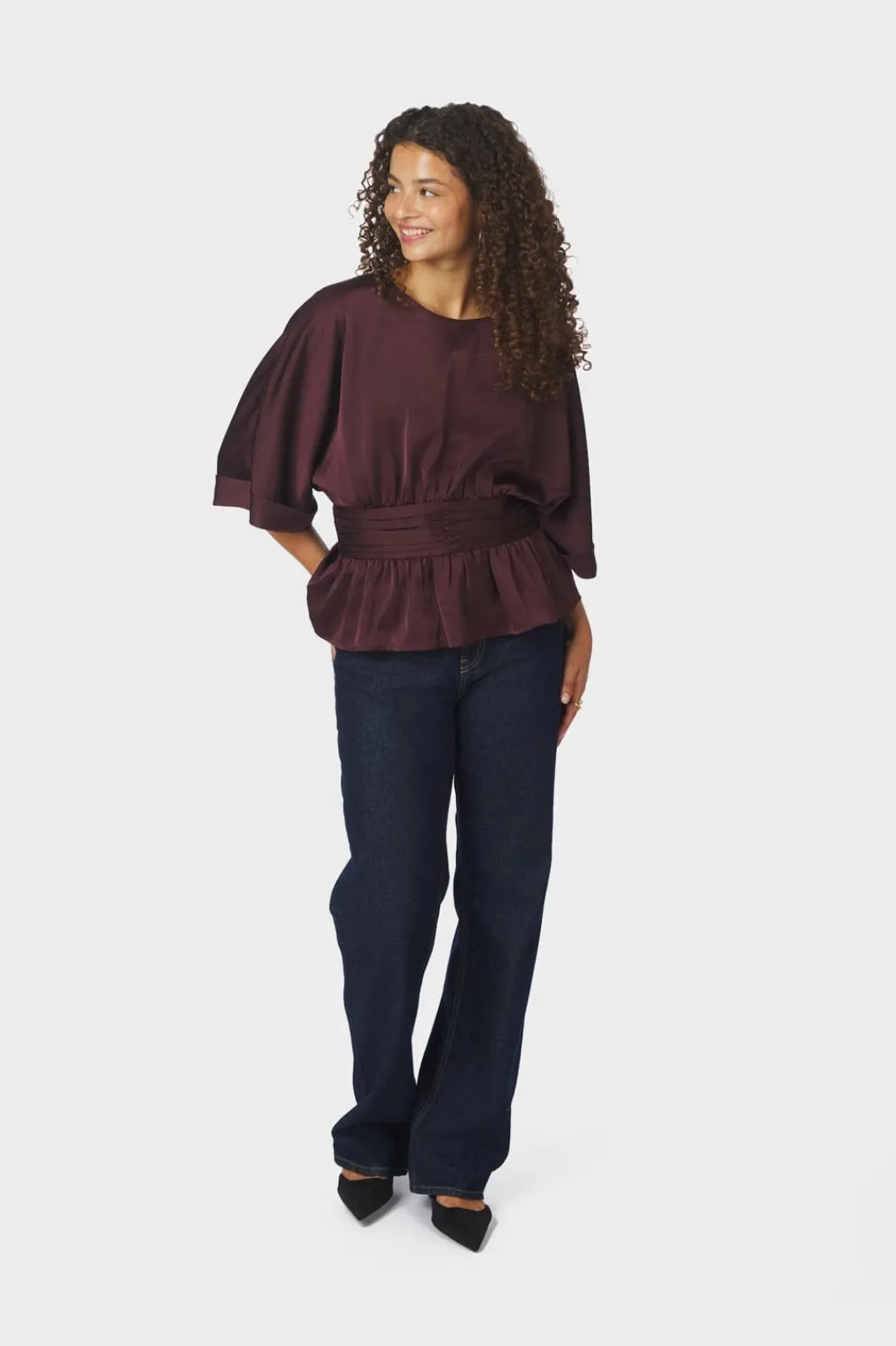 Sale Neo Noir Annegret Heavy Sateen Blouse 166830 174
