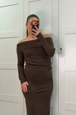 Clearance A-bee Annelise Dress Dark Brown