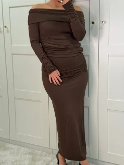 Clearance A-bee Annelise Dress Dark Brown