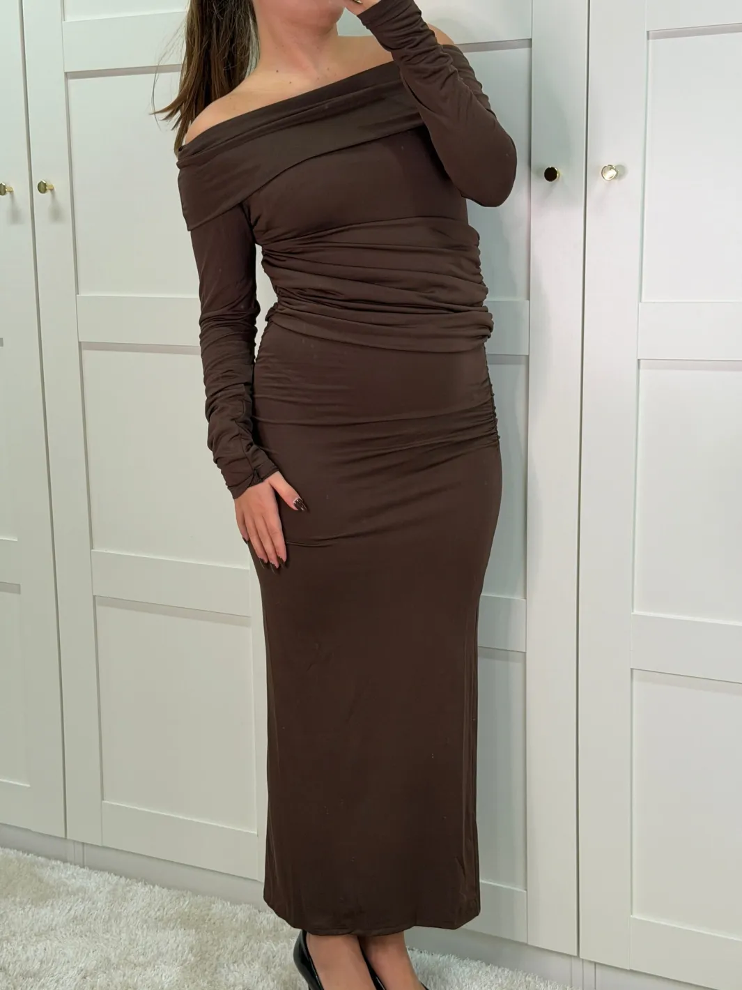 Clearance A-bee Annelise Dress Dark Brown