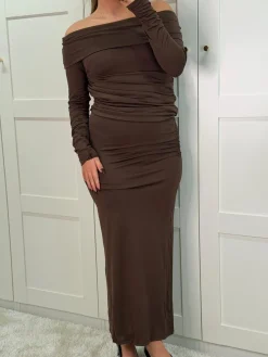Clearance A-bee Annelise Dress Dark Brown