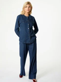 New Neo Noir Annie Denim Blouse Dark Blue