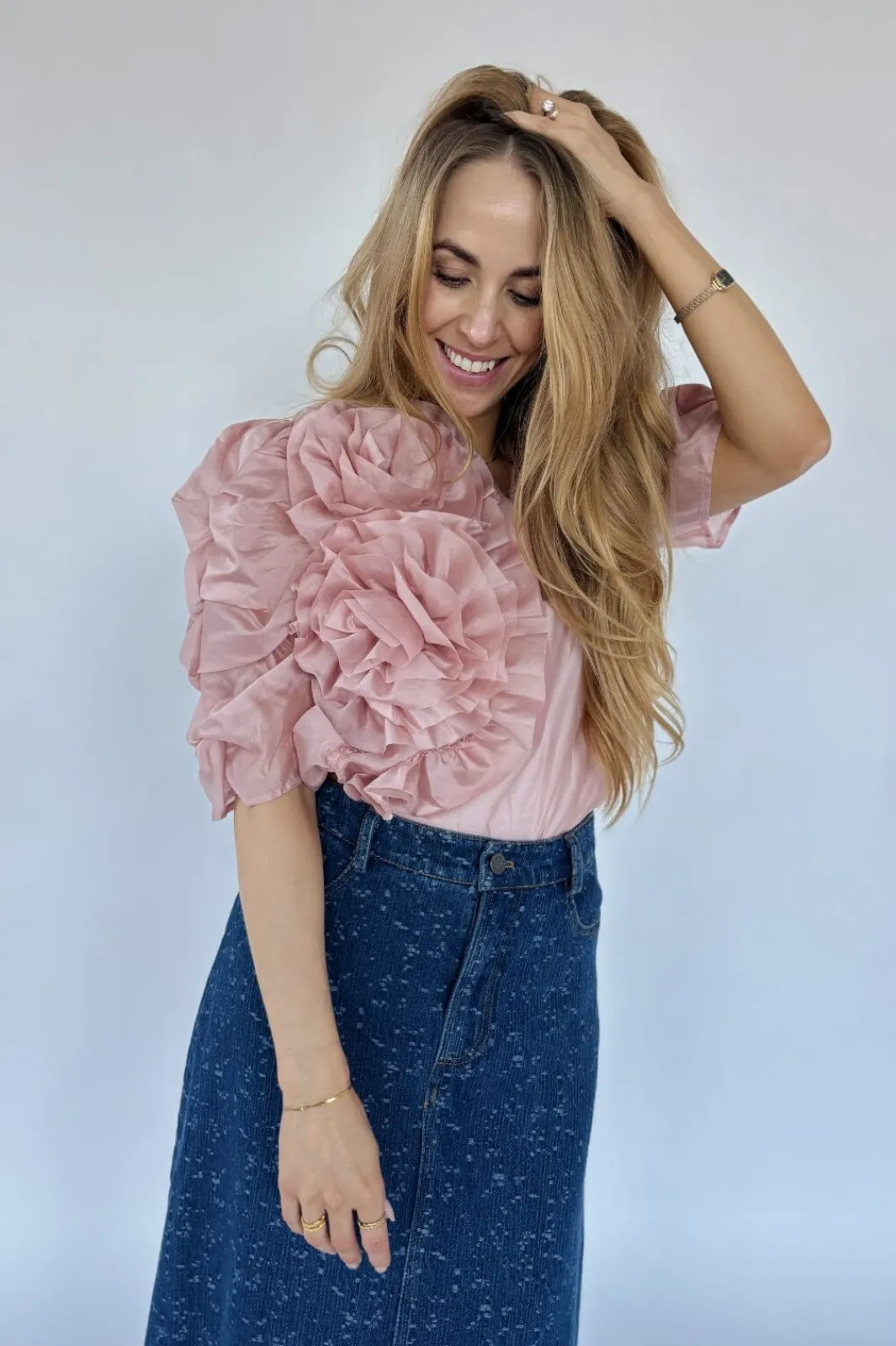 Clearance Gossia Annsofigo Blouse G1805 Dusty Rose