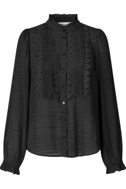 Hot Lollys Laundry Arielll Shirt Ls25418-1004 99 Black
