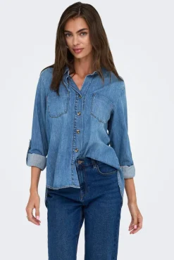 Clearance Only Asmin Shirt L/S Akm 4888010 Medium Blue Denim