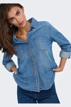 Clearance Only Asmin Shirt L/S Akm 4888010 Medium Blue Denim