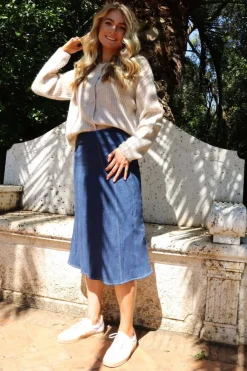 Discount Liberte Asta Ashape Skirt 22248 Blue Denim