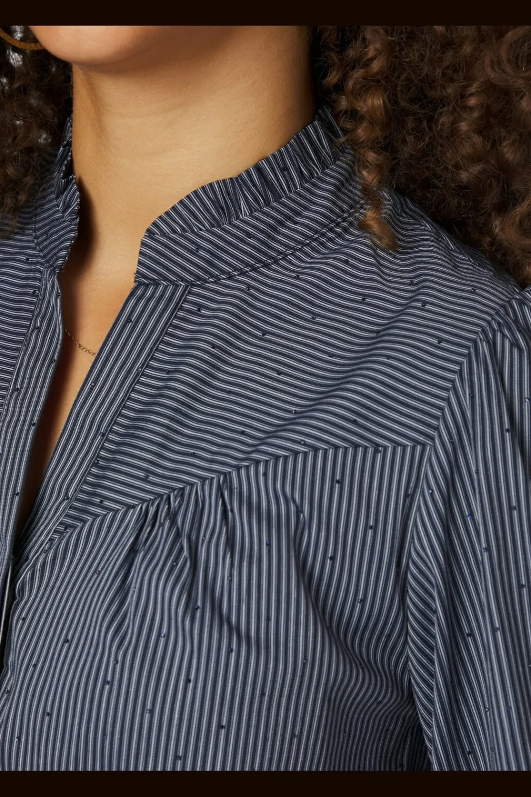 Online Neo Noir Astrida Stripe Stone Blouse 167292 141