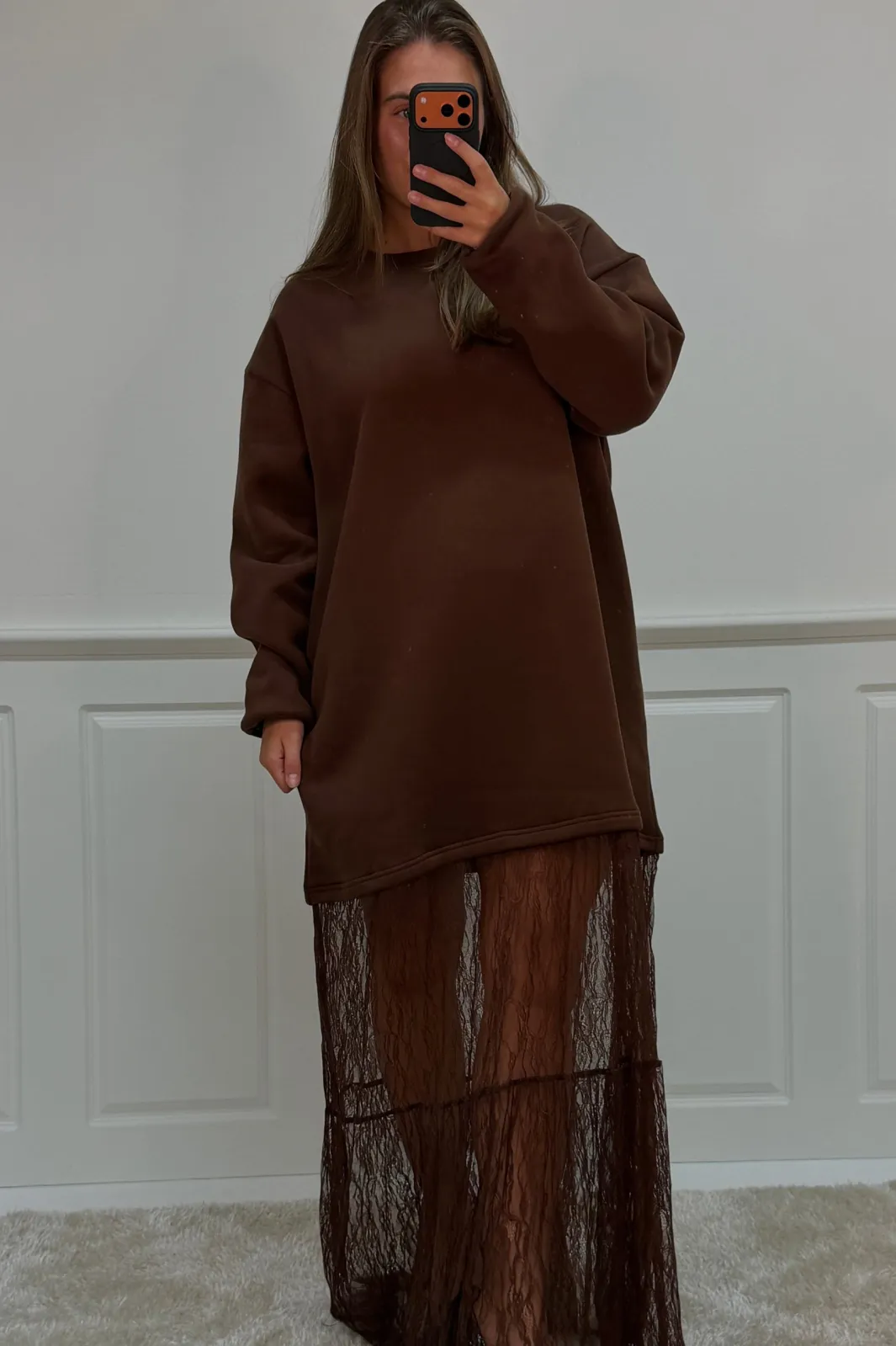 Outlet A-bee Aubrey dress Dark Brown