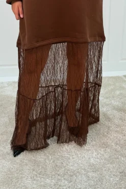 Outlet A-bee Aubrey dress Dark Brown