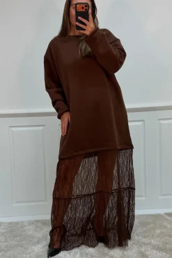 Outlet A-bee Aubrey dress Dark Brown
