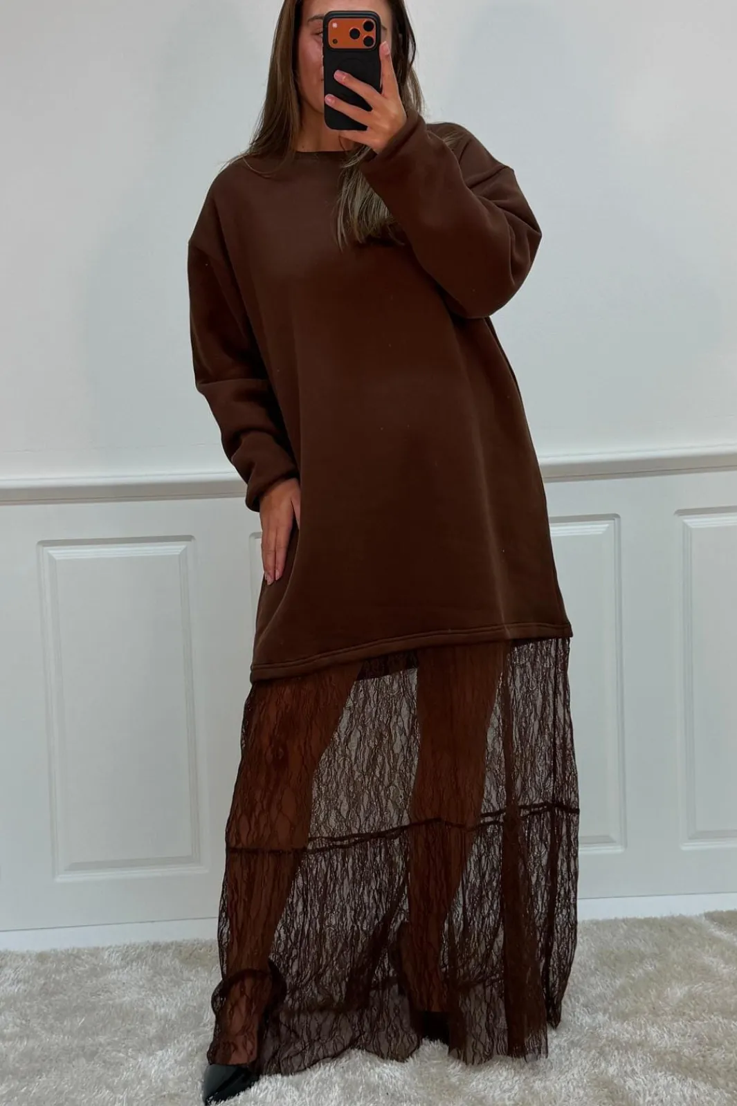 Outlet A-bee Aubrey dress Dark Brown