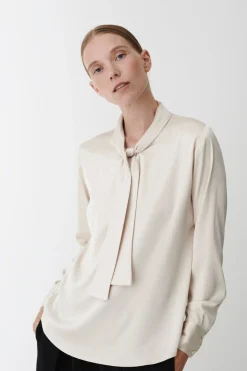 Clearance Karmamia Audrey Blouse 2227 Semi Rich Porcelain