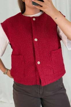 Outlet A-bee Aurora Vest Burgundy