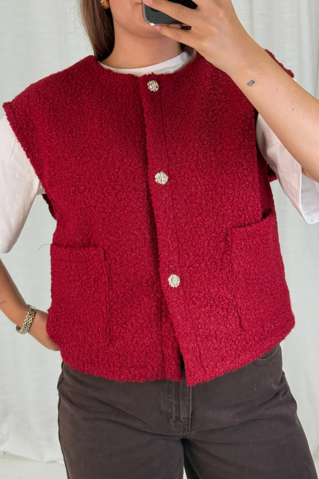 Outlet A-bee Aurora Vest Burgundy