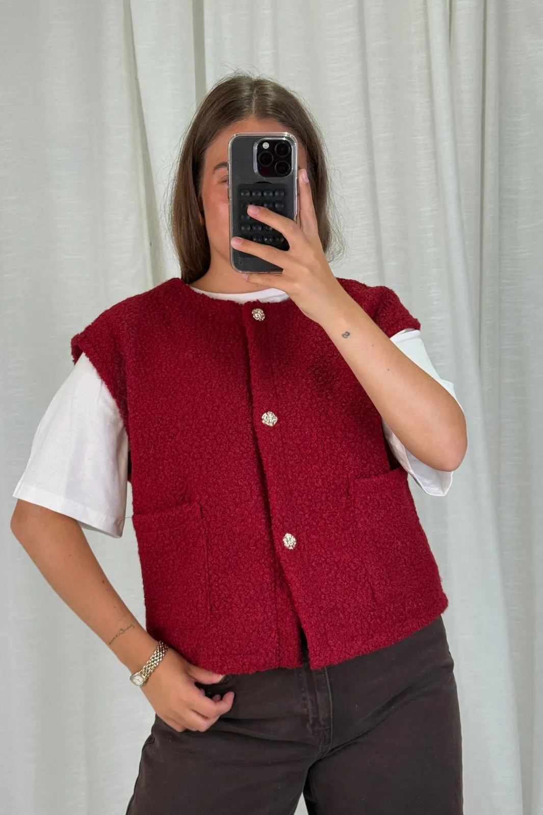 Outlet A-bee Aurora Vest Burgundy