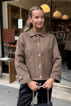 Sale BYIC Avaic Short Trenchcoat A23824 Dark Brown