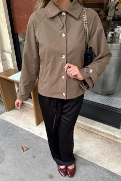Sale BYIC Avaic Short Trenchcoat A23824 Dark Brown