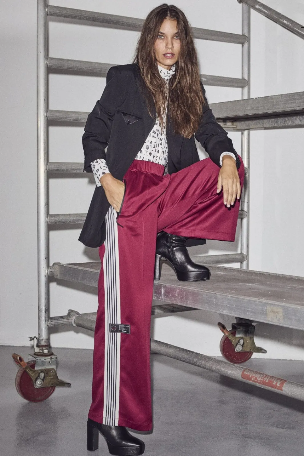 New Haute L'Amitié Baggy Track Pants HL10018 Amarone