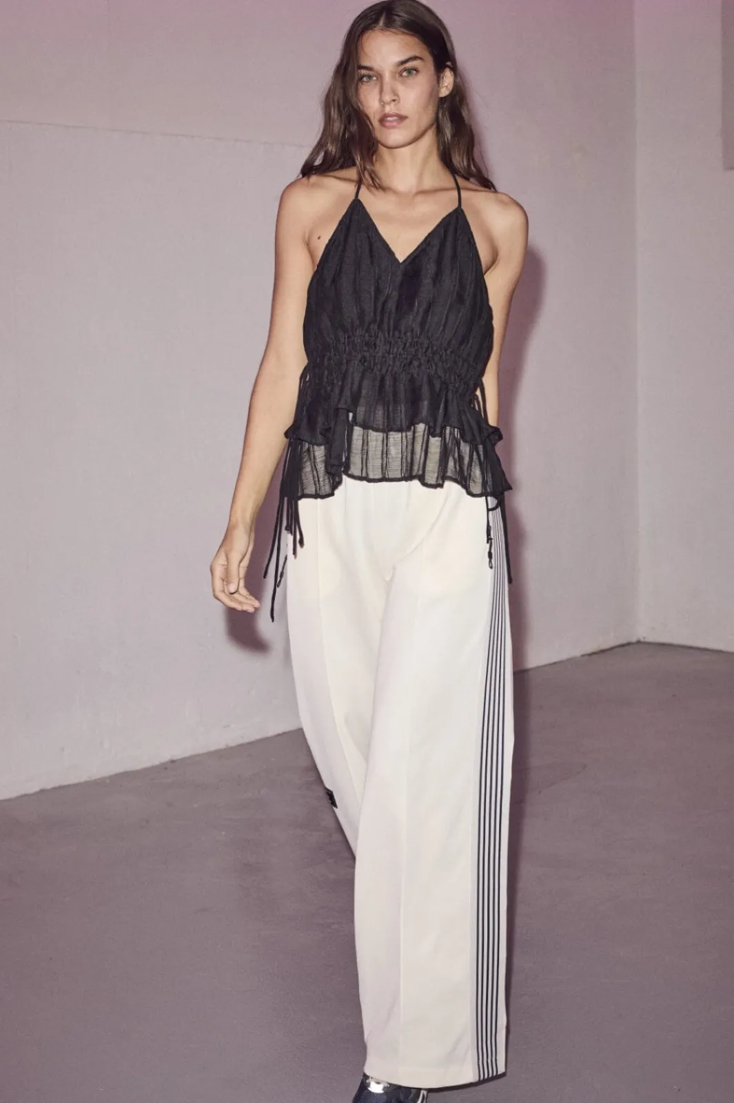 Hot Haute L'Amitié Baggy Track Pants HL10018 Off-White